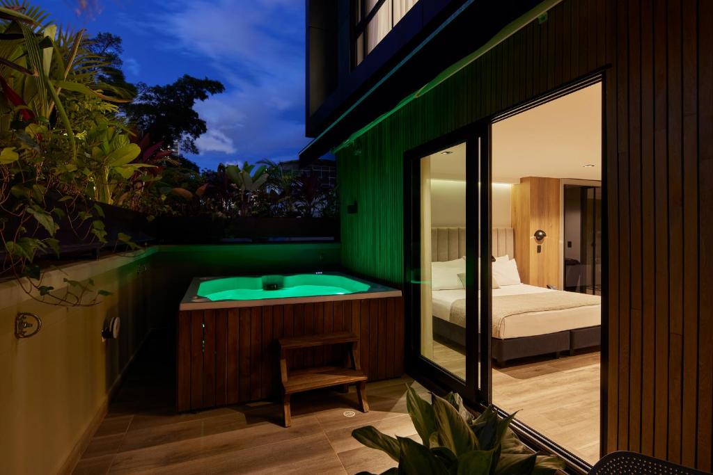 Uma cama ou camas num quarto em Hotel Selis