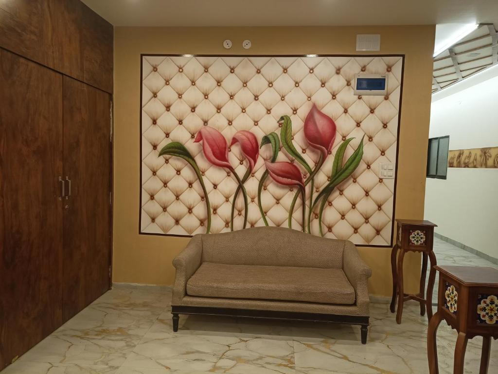 Posezení v ubytování Hotel Maheshwar Darshan