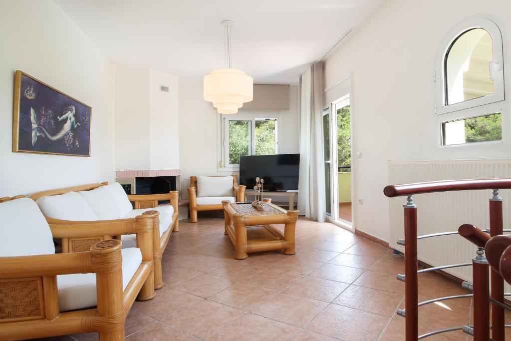 Posezení v ubytování Anatoli Villa Paliouri