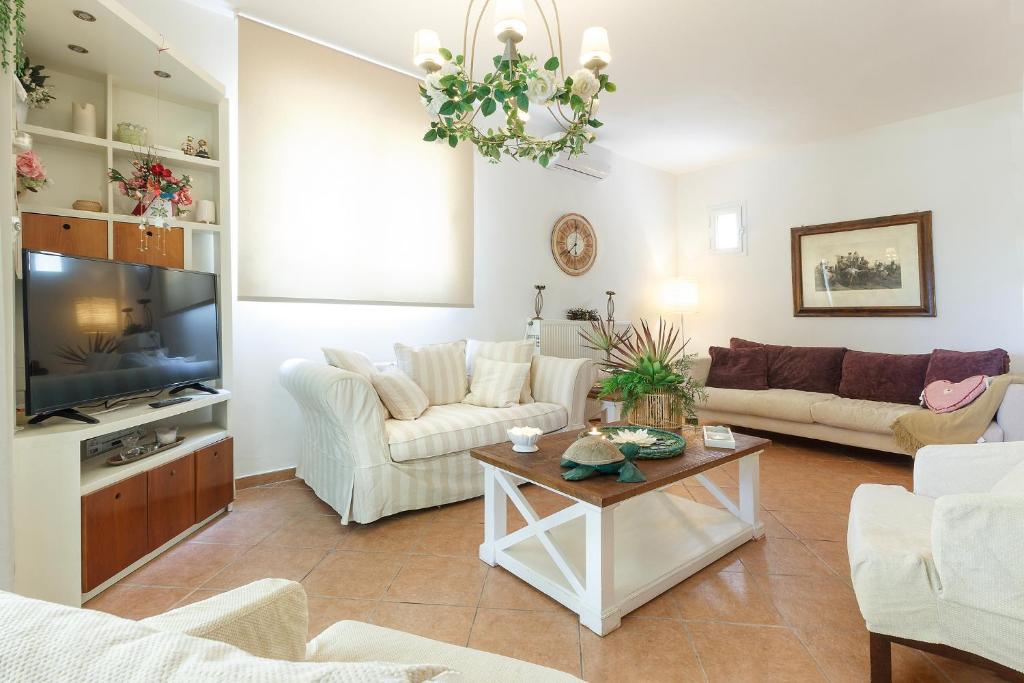 Posezení v ubytování Anatoli Villa Paliouri