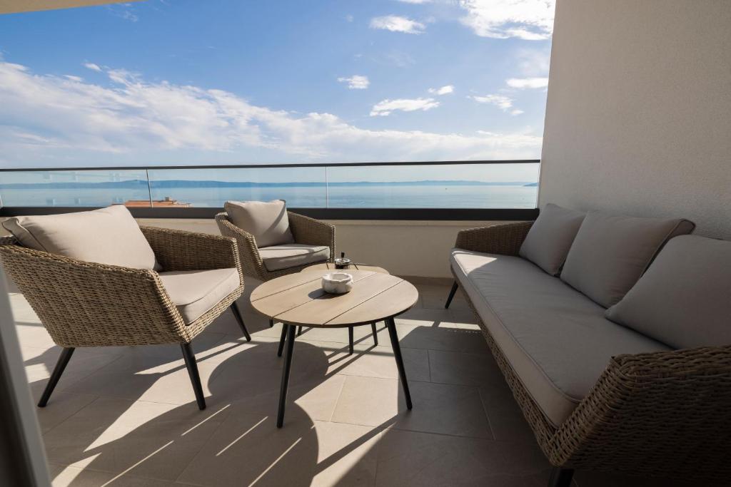 Balkón nebo terasa v ubytování Luxury Apartment Makarska