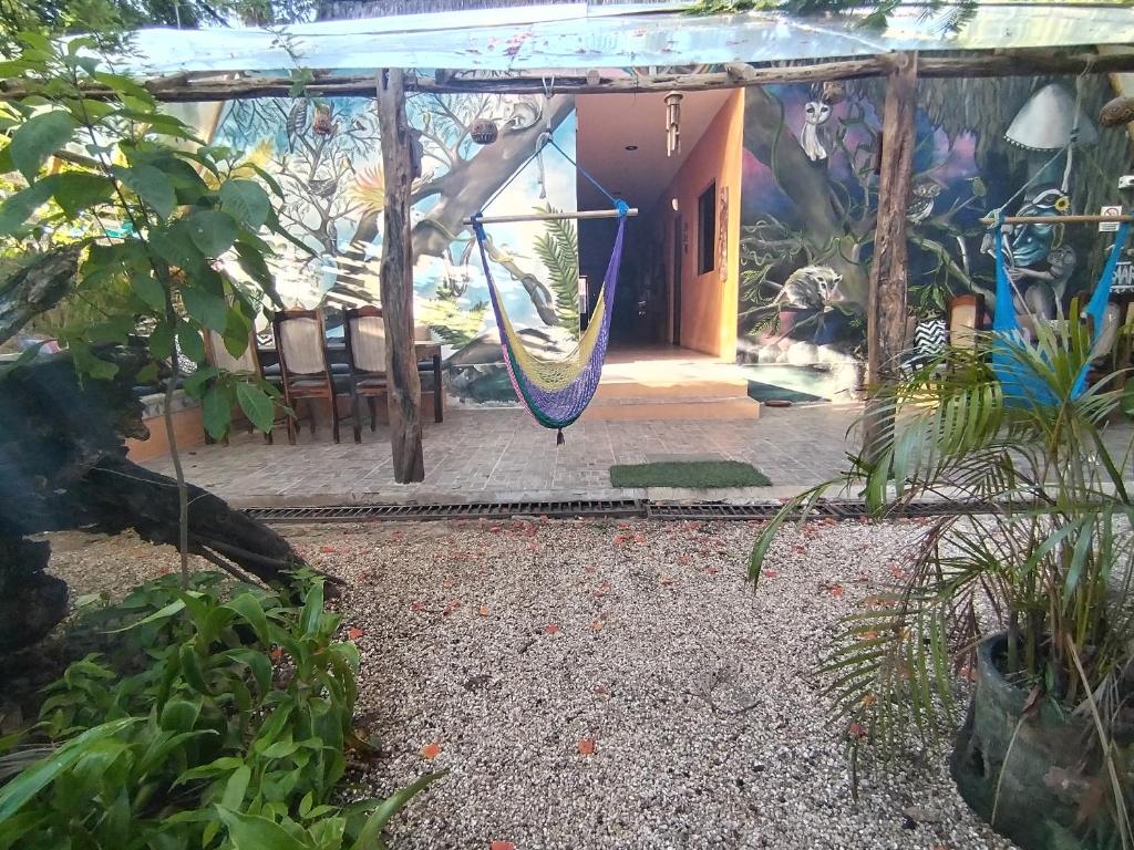 Un jardín fuera de Hostel Casa Xtakay