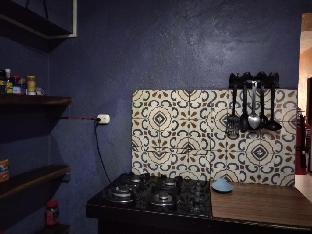 Una cocina o cocineta en Hostel Casa Xtakay