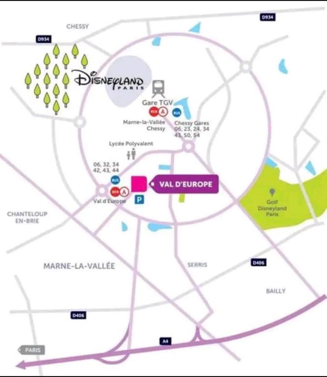Appartement Disneyland Paris Val d'Europe La vallée Village parking 500m gare Val d'Europe - 16