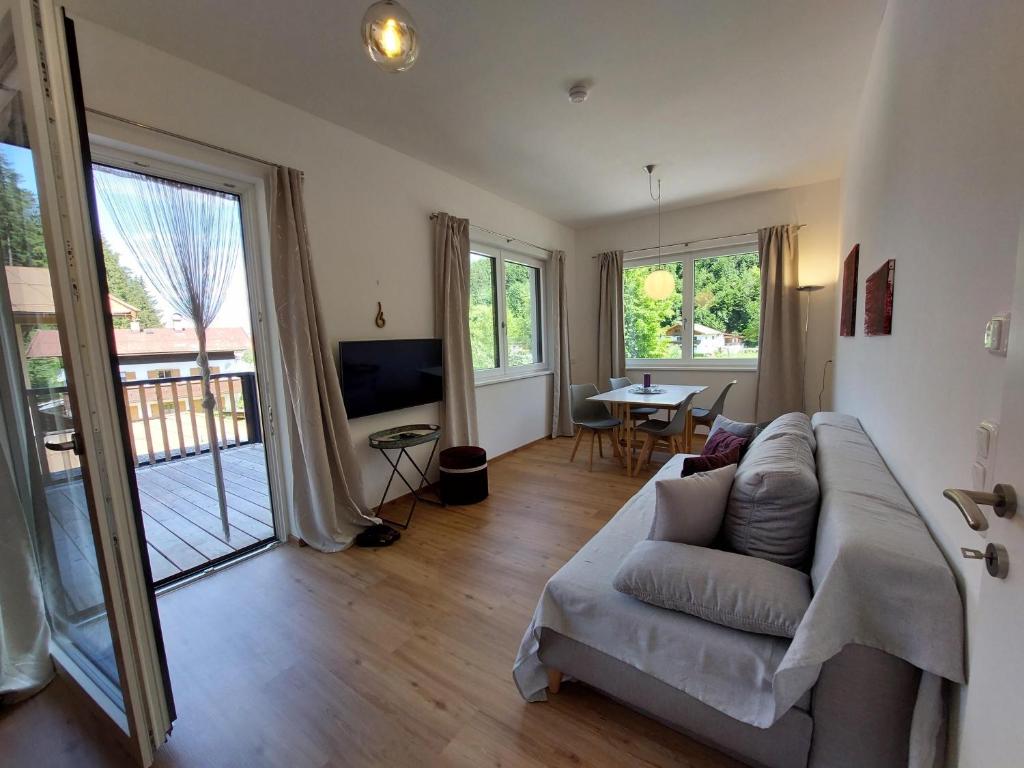 Televízia a/alebo spoločenská miestnosť v ubytovaní Boutique-Apartments Seminarium F5 Fieberbrunn