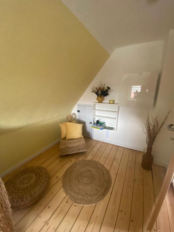 Postel nebo postele na pokoji v ubytování Ferienhaus Glückszeit bei Goslar