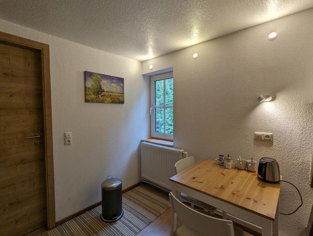 Kuchyň nebo kuchyňský kout v ubytování Waldpension Harzer Waldwinkel