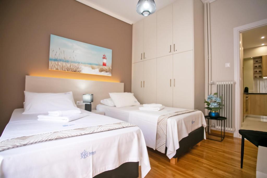 Posteľ alebo postele v izbe v ubytovaní Semeli by Heloni Apartments