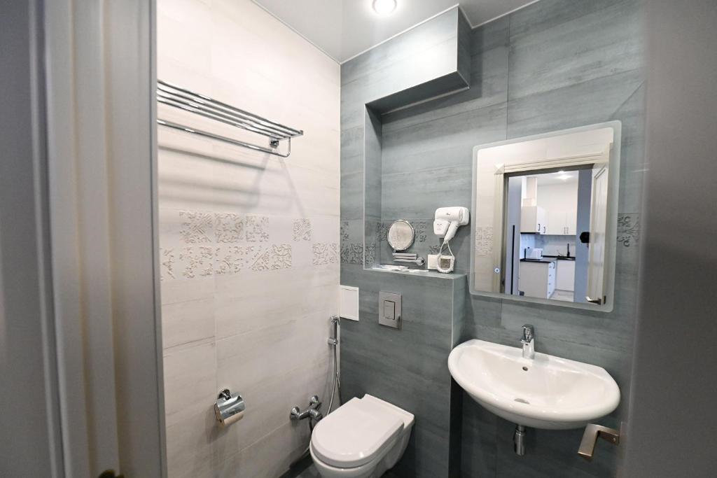 Koupelna v ubytování Prime Hotel