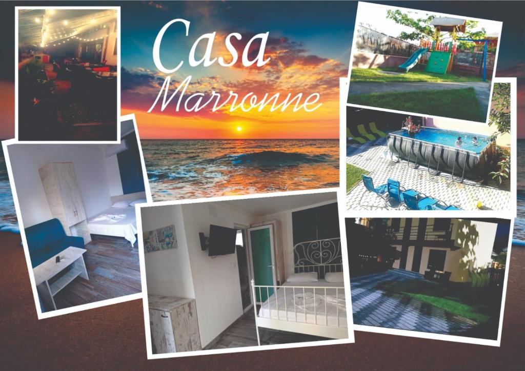eine Collage von Bildern einer Collage von Erinnerungen in der Unterkunft Casa Marronne in Costinești