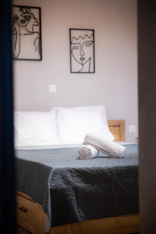 Postel nebo postele na pokoji v ubytování Casa con pozo Platamonas