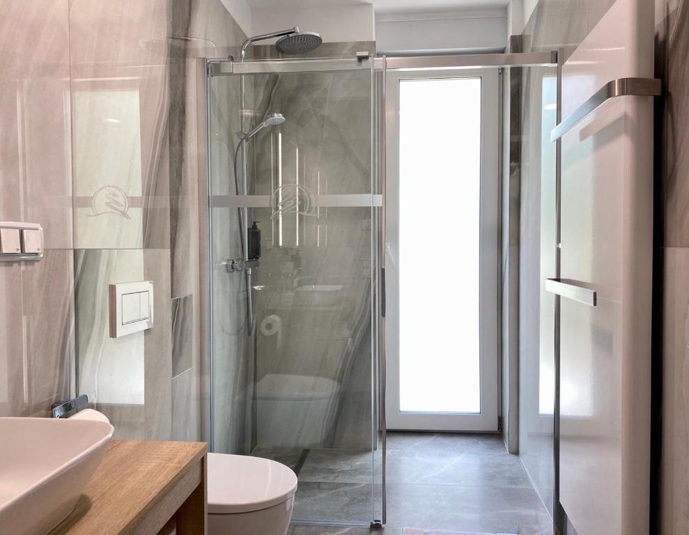 Koupelna v ubytování Hotel am Waldkasino