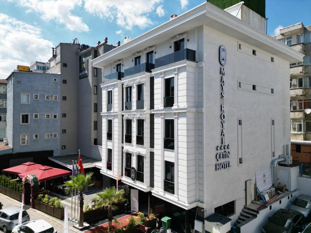 an aerial view of a white building at Mays Royal Hotel in Istanbul