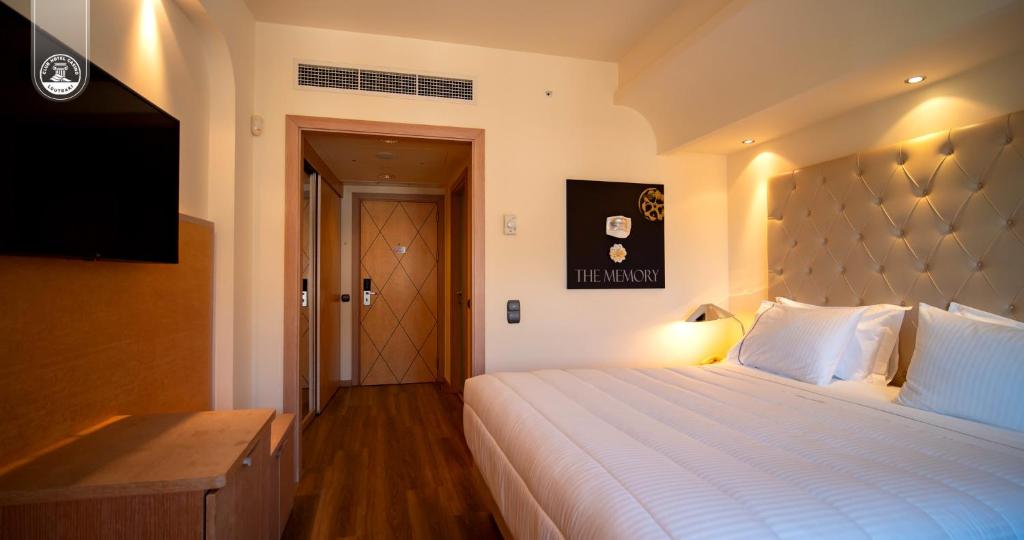 Posteľ alebo postele v izbe v ubytovaní Club Hotel Casino Loutraki