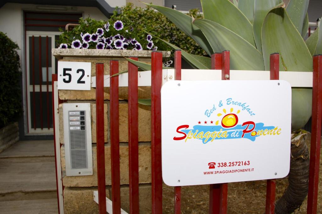 Certifikát, hodnocení, plakát nebo jiný dokument vystavený v ubytování B&B Spiaggia di Ponente