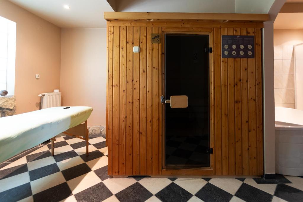 Koupelna v ubytování Hotel Platán