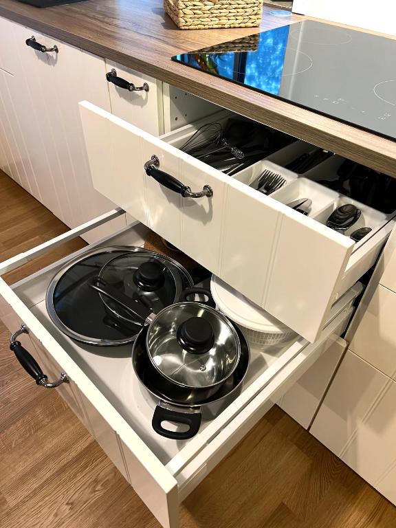 Kuchyň nebo kuchyňský kout v ubytování ARKA Apartment Juhkentali