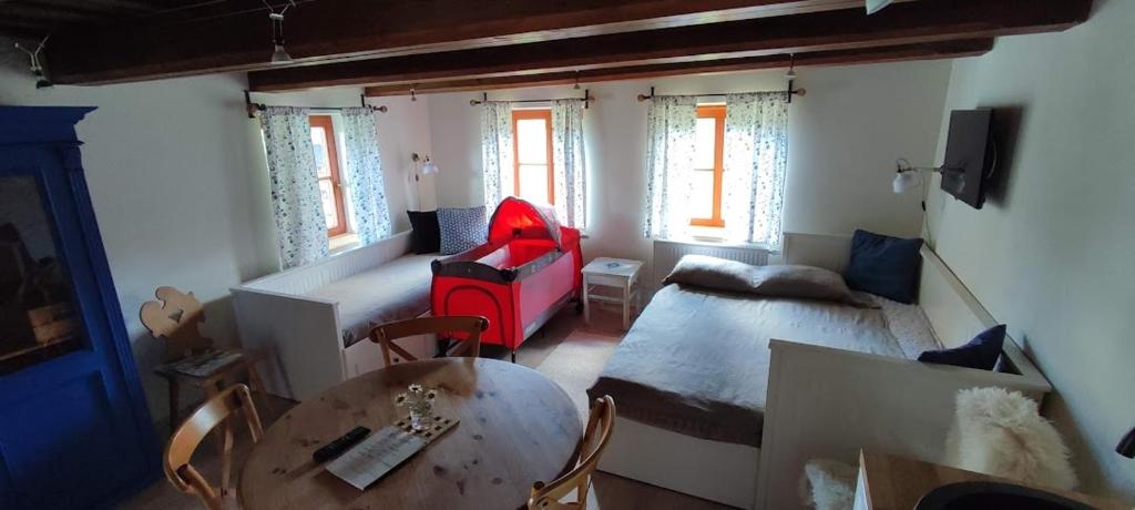 Posezení v ubytování Apartmán Beskydy Trafika Rožnov pod Radhoštěm