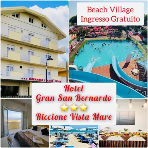 Bazén v ubytování Hotel Gran San Bernardo - RICCIONE - FRONTE MARE CON CUCINA nebo v jeho okolí