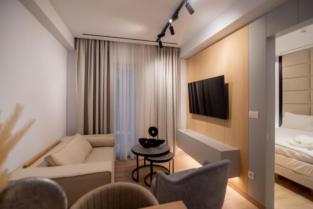 Postel nebo postele na pokoji v ubytování Contessa Bianca Luxury Suites