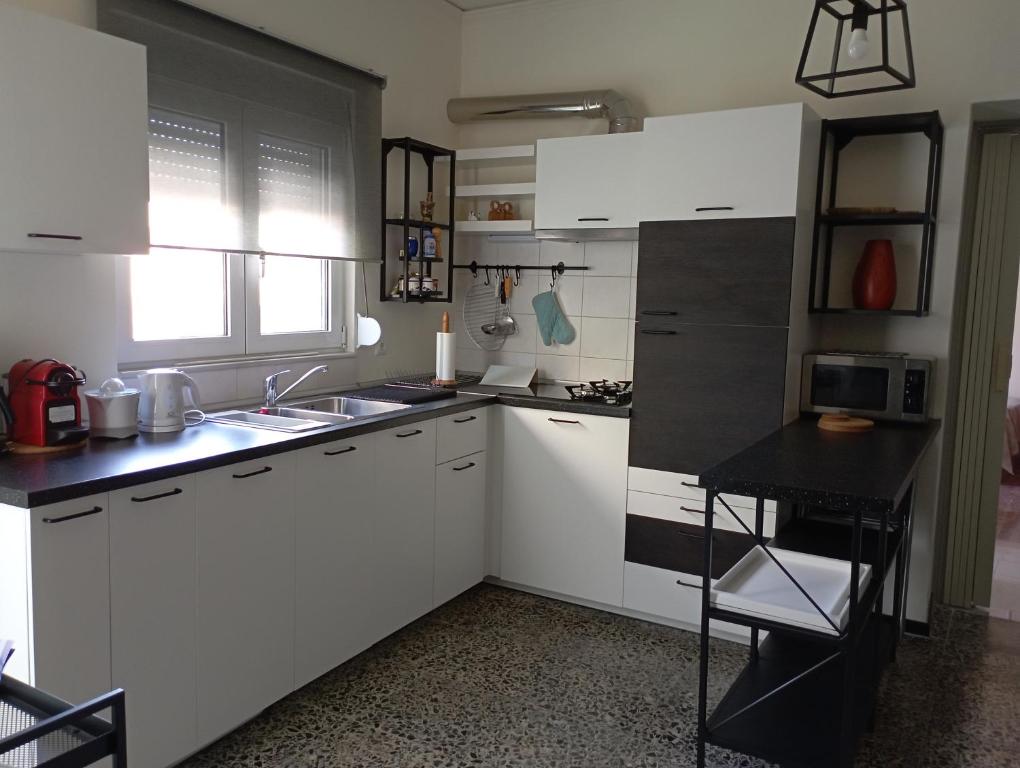 Kuchyň nebo kuchyňský kout v ubytování ΤΟ ΔΙΑΜΕΡΙΣΜΑ ΤΗΣ ΜΑΙΡΗΣ or MARY'S APARTMENT
