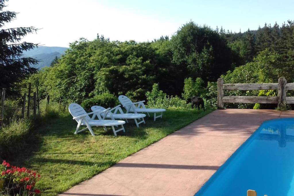 caserio vasco con piscina y barbacoa - 三居室房屋