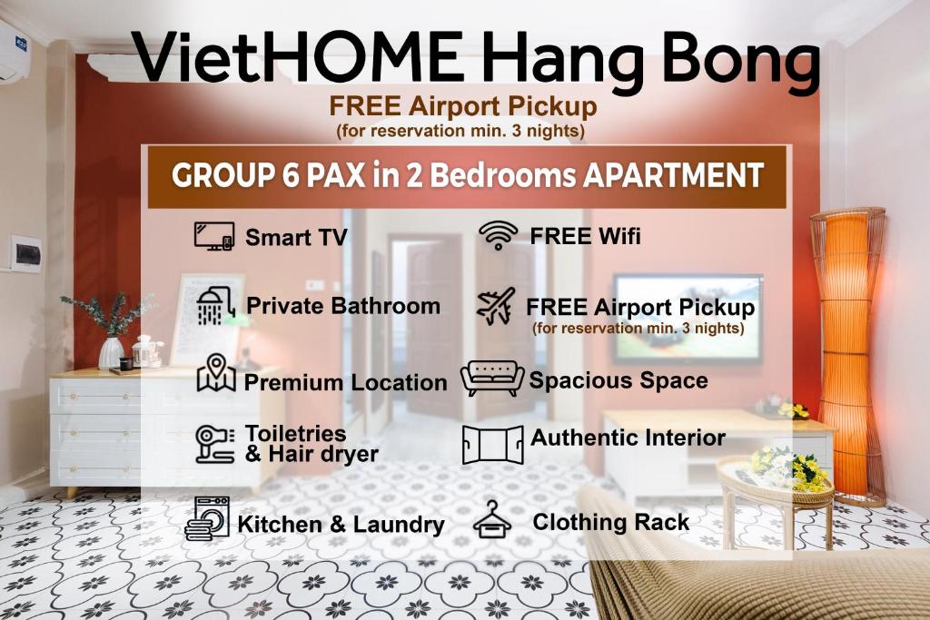 Certifikát, hodnocení, plakát nebo jiný dokument vystavený v ubytování Private Apartment-2Bdrs-6pax-Old Quarter