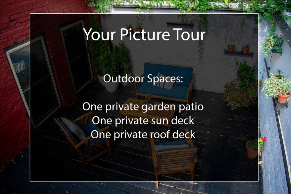 a sign on a window of a patio at Huge Parkside Retreat - Private Roof Decks in Cincinnati