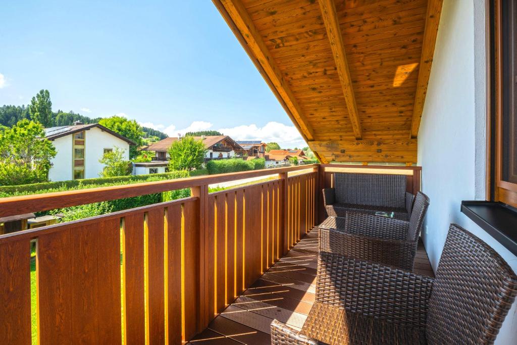 Balkón nebo terasa v ubytování Ferienwohnung Am Moosbach