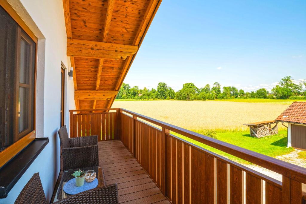 Balkón nebo terasa v ubytování Ferienwohnung Am Moosbach