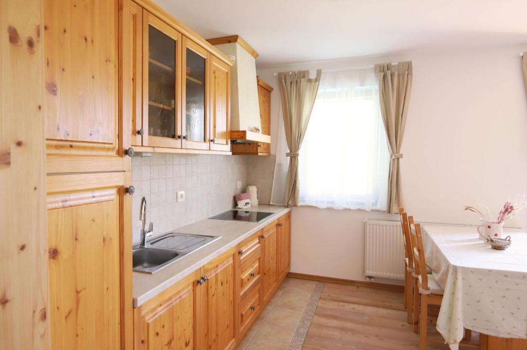 Kuchyň nebo kuchyňský kout v ubytování Apartments pr' Špeli