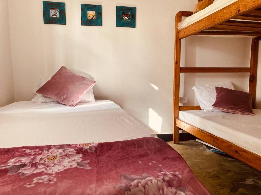 1 Schlafzimmer mit 2 Etagenbetten in der Unterkunft La lila in San Bernardo del Viento