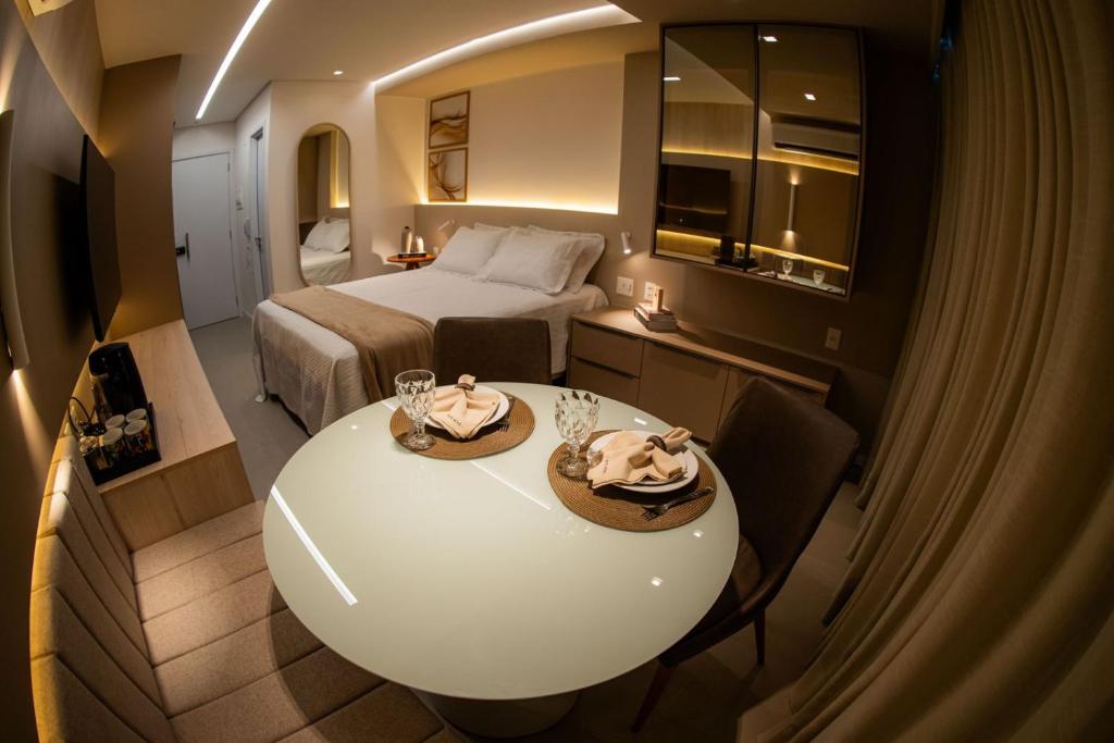 Χώρος καθιστικού στο Rooftop 470 - Novíssimo Flat Boa Viagem