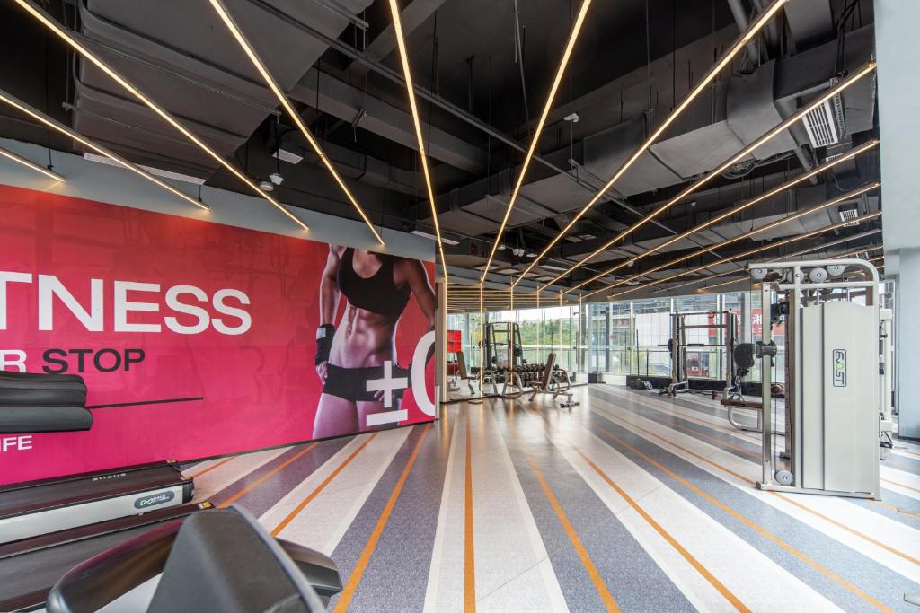 Fitness centrum a/nebo fitness zařízení v ubytování Keypai Hotel