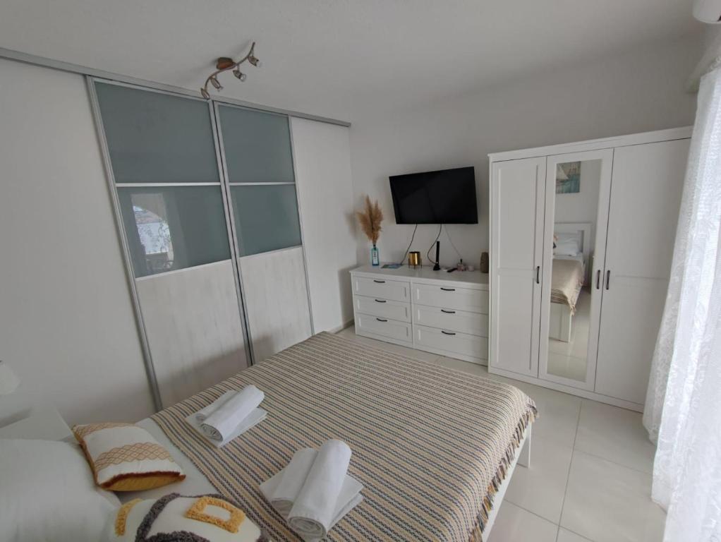 Televízia a/alebo spoločenská miestnosť v ubytovaní Apartments Marecic