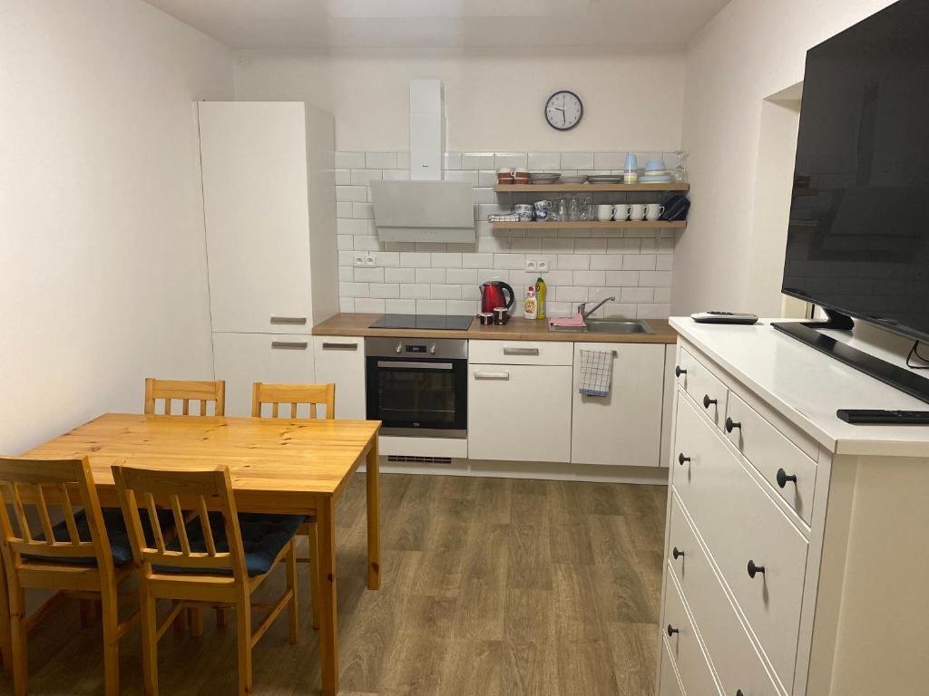 Kuchyň nebo kuchyňský kout v ubytování Apartmány Mikulčice