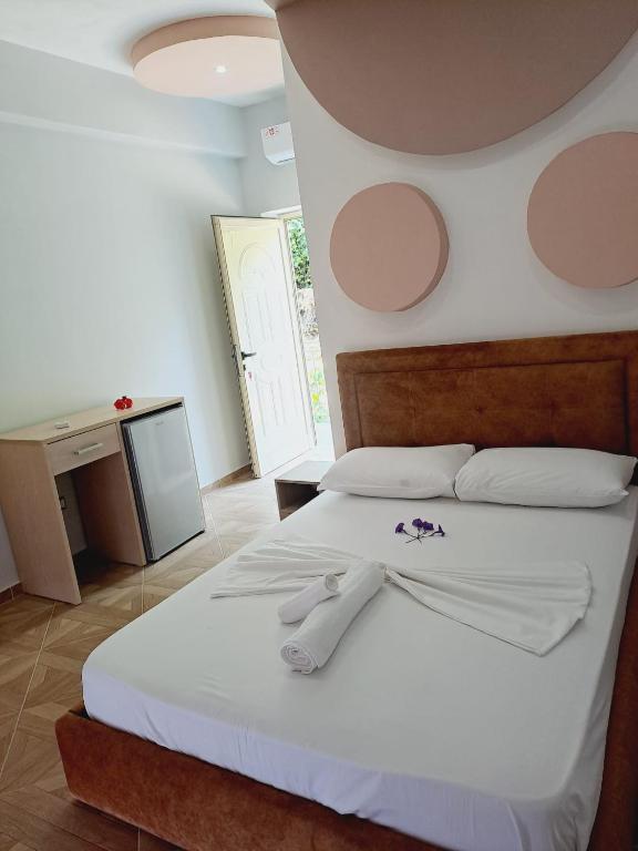 Postel nebo postele na pokoji v ubytování Bluflest