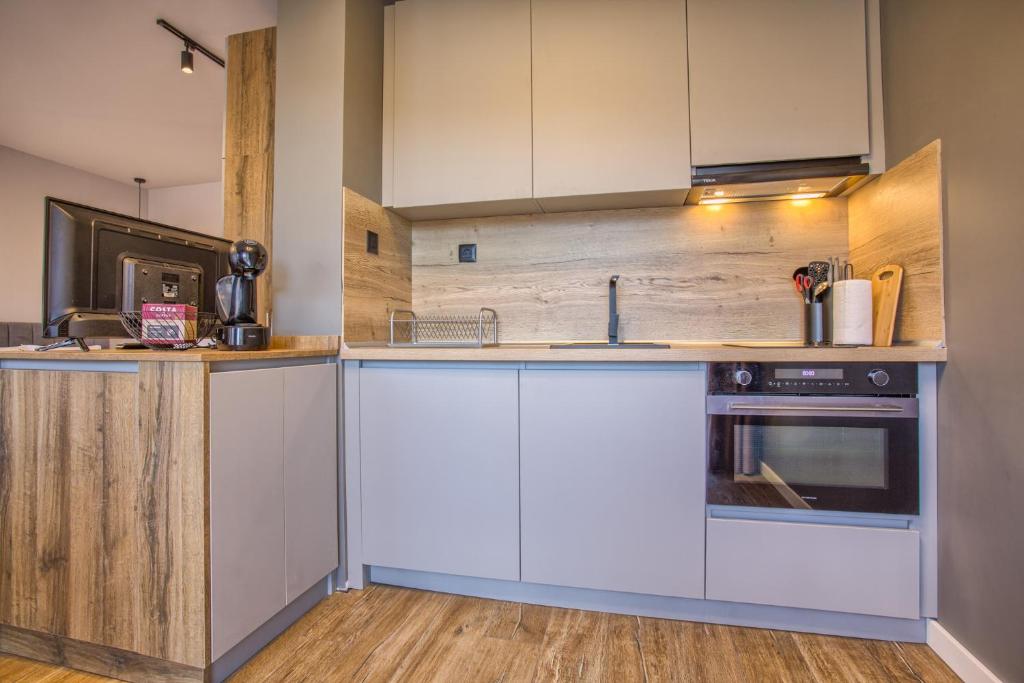 Kuchyň nebo kuchyňský kout v ubytování Cozy Studio in Bansko with free parking by Flat Mаnager