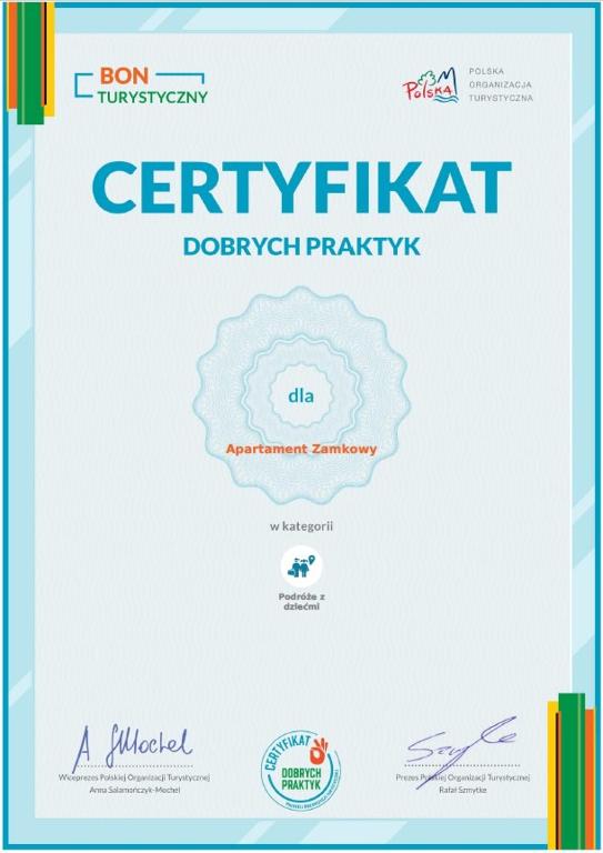 Certifikát, ocenenie alebo iný dokument vystavený v ubytovaní Wawel Castle Apartment
