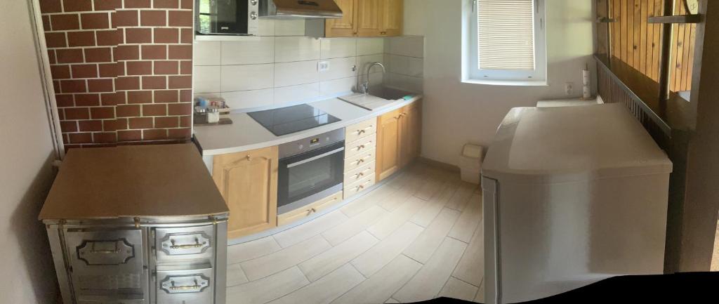 Kuchyň nebo kuchyňský kout v ubytování Apartma Šohen