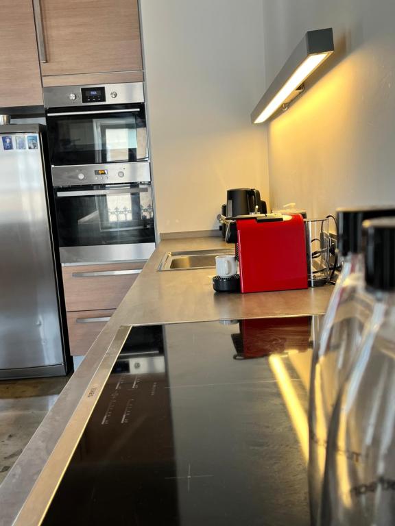 Kuchyň nebo kuchyňský kout v ubytování Ancien Cinema Loft