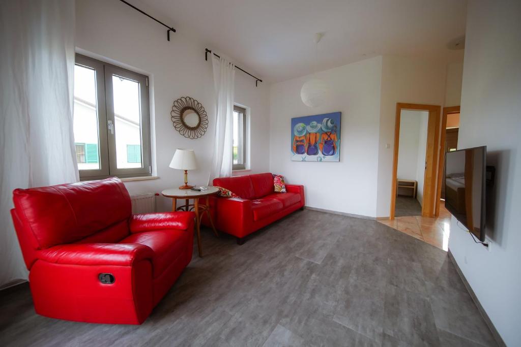 TV a/nebo společenská místnost v ubytování Apartment Nike