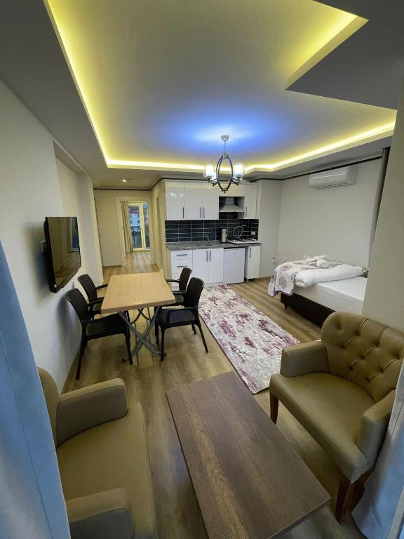 Kuchyň nebo kuchyňský kout v ubytování Sulduz Hotel Apart & SPA