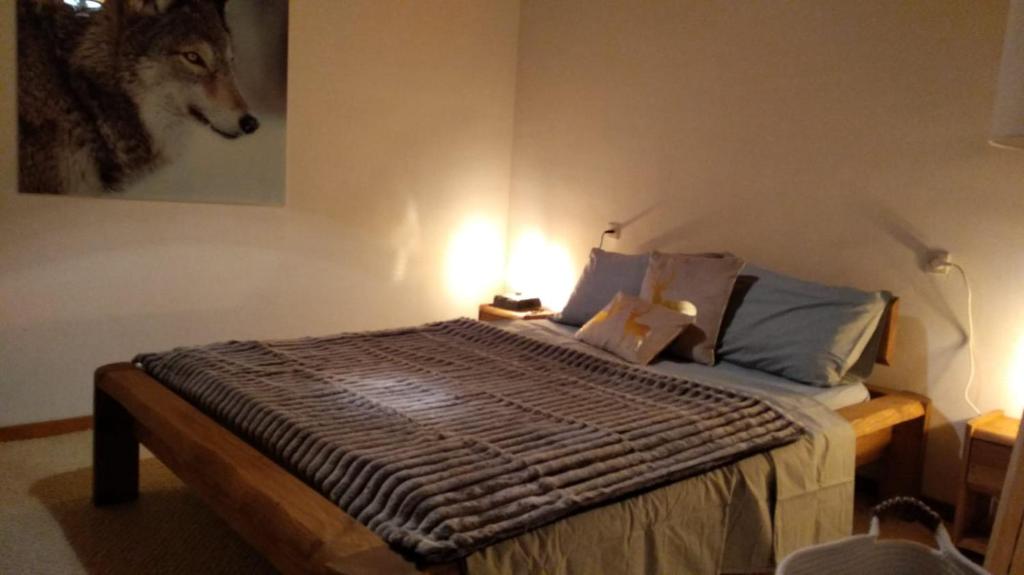 Postel nebo postele na pokoji v ubytování Gîte d'Aigoual