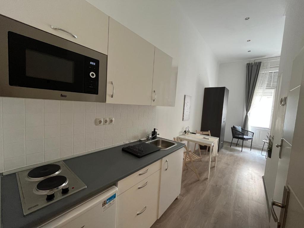 Kuchyň nebo kuchyňský kout v ubytování D58 Delux Apartments in the city center