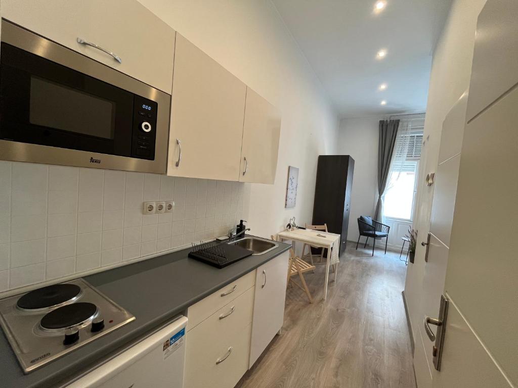 Kuchyň nebo kuchyňský kout v ubytování D58 Delux Apartments in the city center