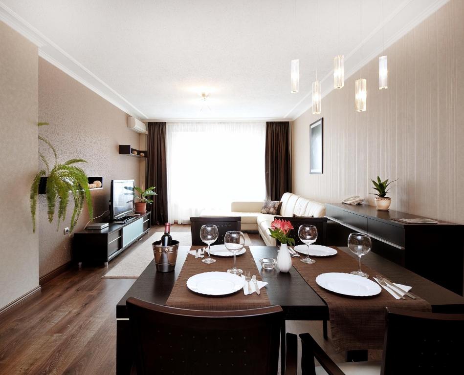 Kuchyň nebo kuchyňský kout v ubytování Apartments Carrera