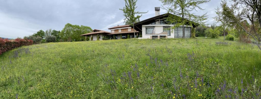 SuseganaにあるCountry House Accommodation on Dreamway Path - Colfosco di Susegana TV, Veneto, Italyの草原の丘の上の古家