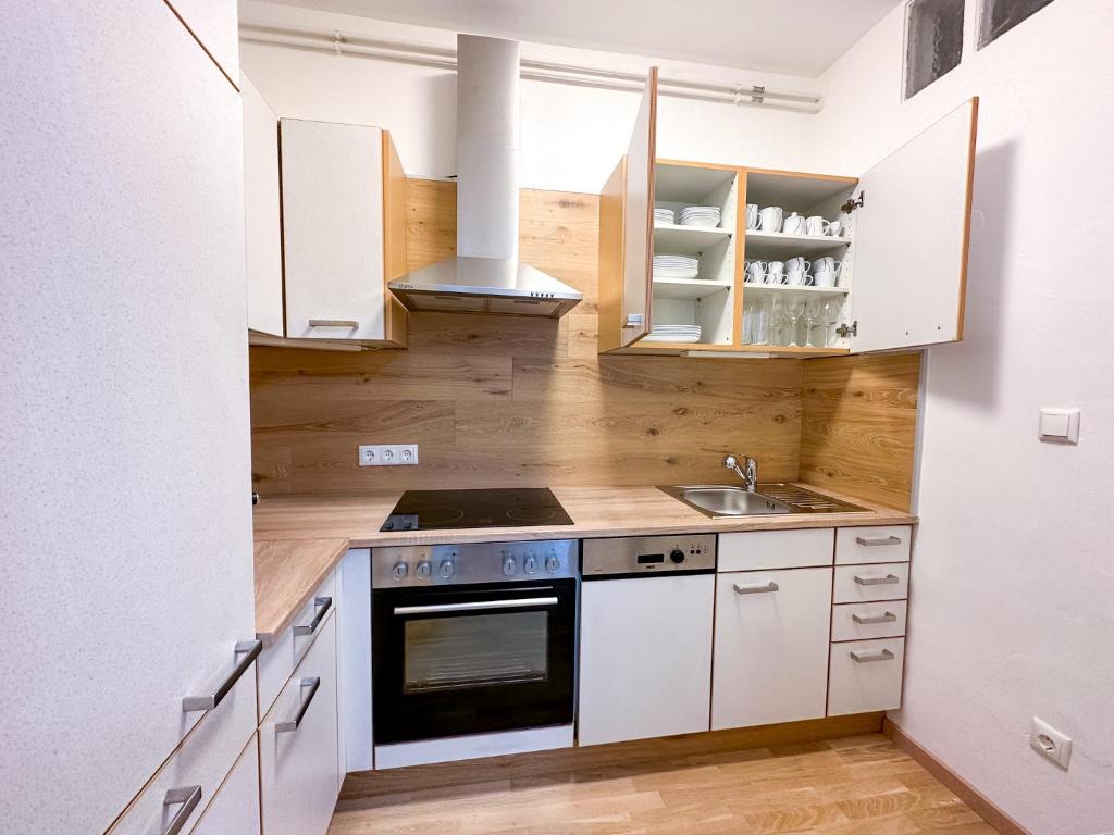 Kuchyň nebo kuchyňský kout v ubytování Wohnung zum Wohlfühlen!