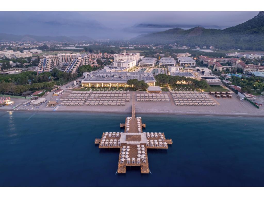 an aerial view of a large building in the water at Swandor Hotels & Resorts - Kemer in Kemer